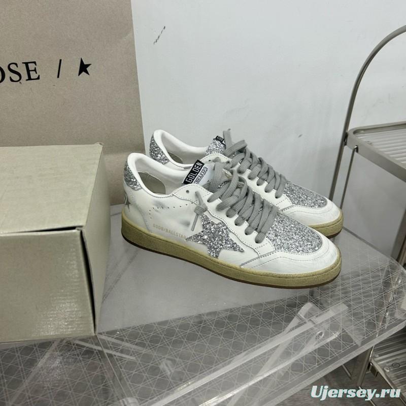 2024 Women GGDB White Silver Leather Suede Sneakers MJ00260