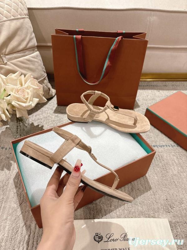 2025 Women LP Beige Suede Sandals LY00350