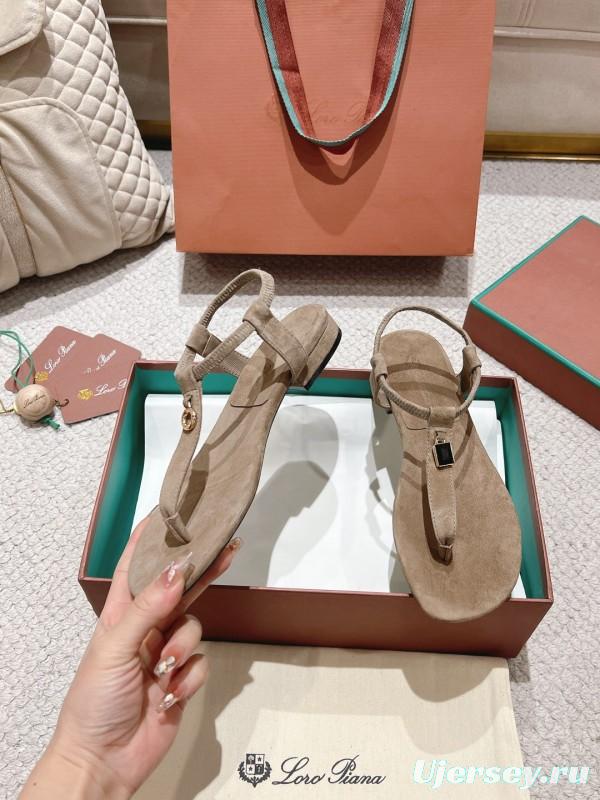 2025 LP Beige Suede Slippers LY00250