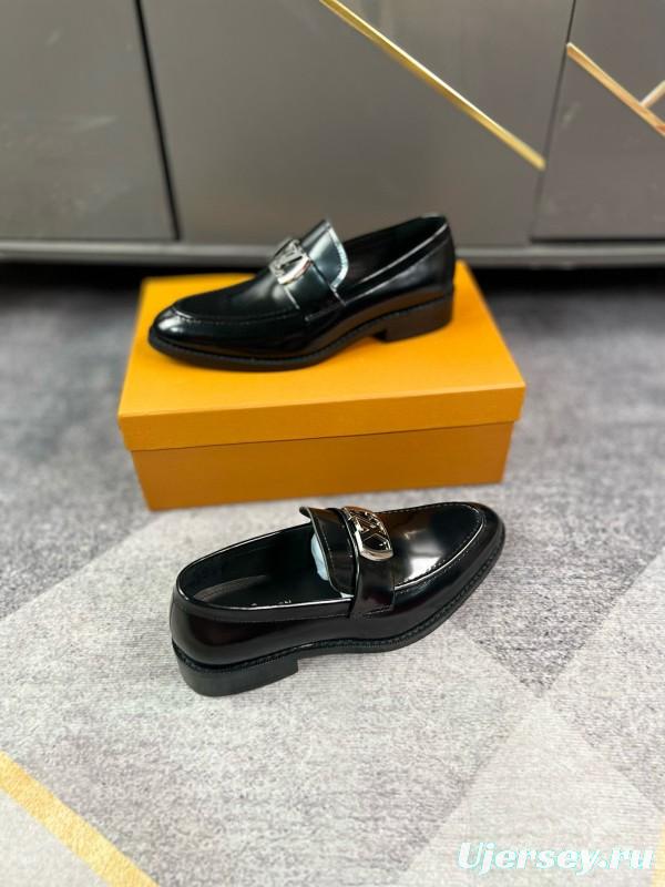 2024 Men Louis Vuitton Black Leather Loafer MJ00290
