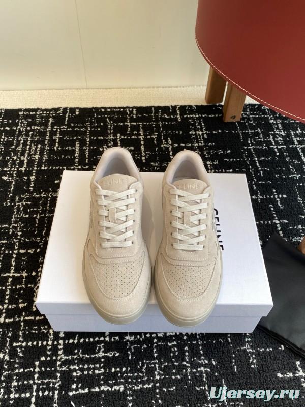 2025 Women Celine Beige Suede Sneakers KFY00310