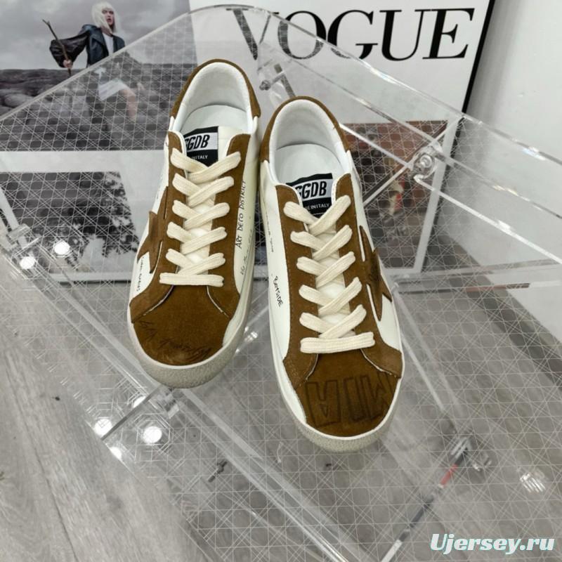 2025 Unisex GGDB White Brown Calf Leather Sneakers