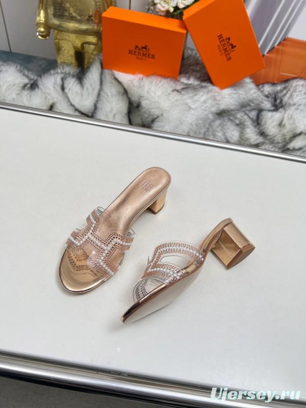 2025 Hermès Beige Leather Slippers MJ00180