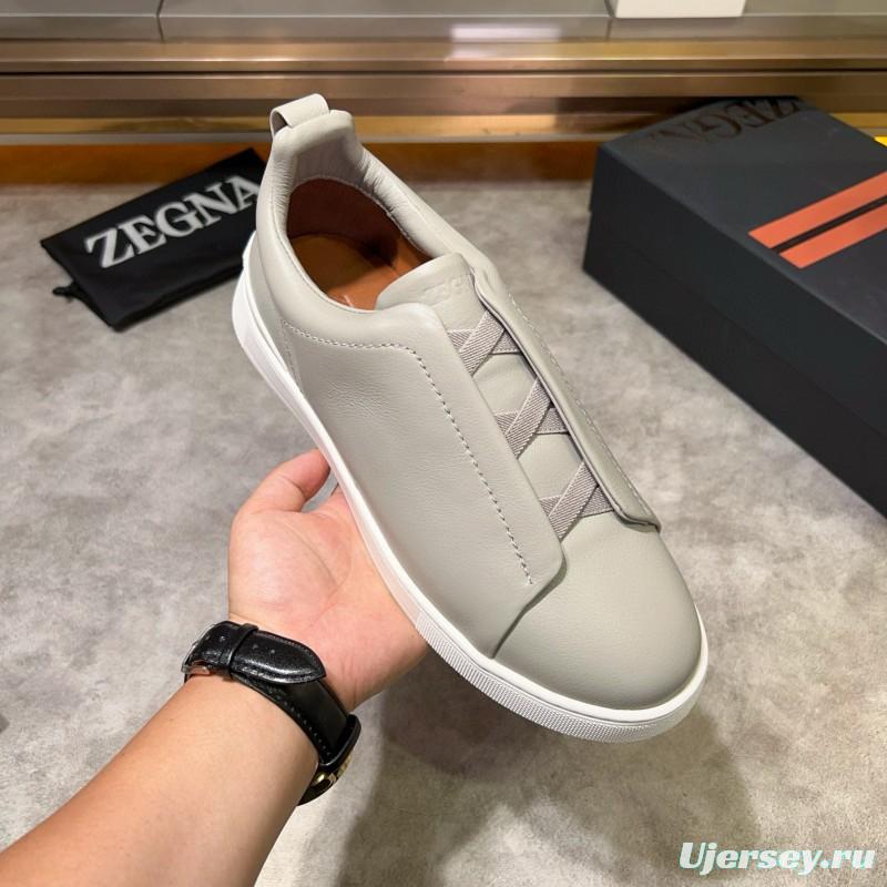 2024 Men Ermenegildo Zegna White Leather Sneakers MJ00280