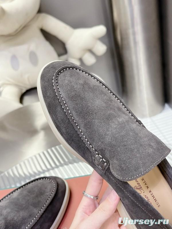 2024 Unisex Le Parmentier Grey Suede Loafers MJ00270
