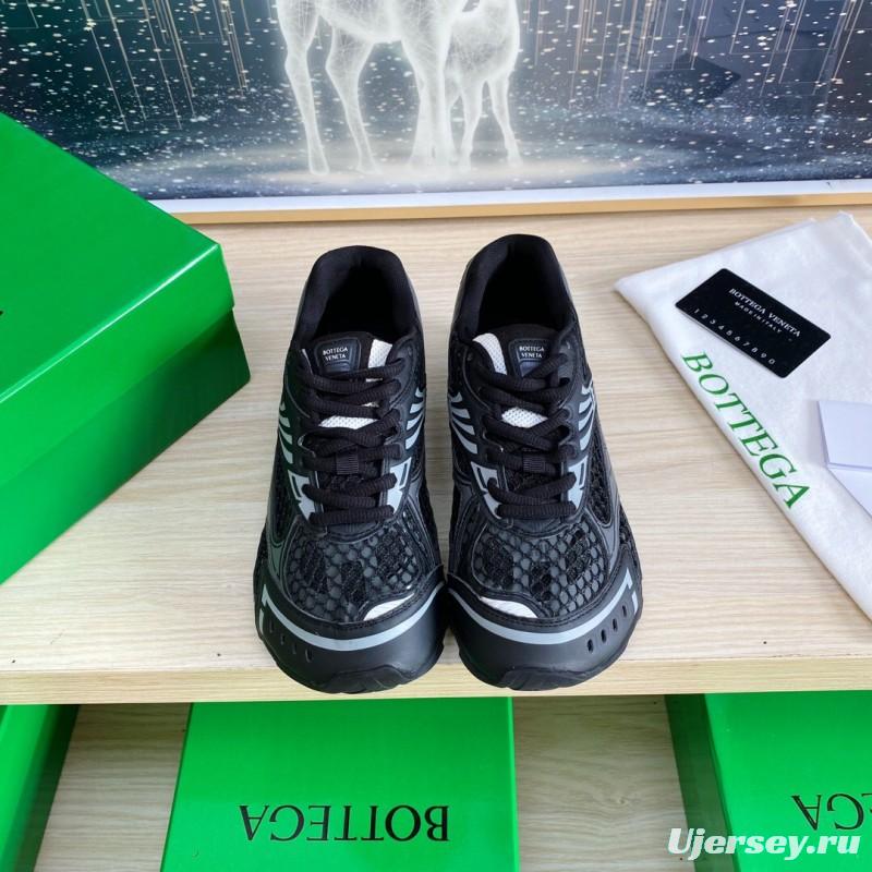 2025 Men BV Black Mesh Leather Sneakers LY00310