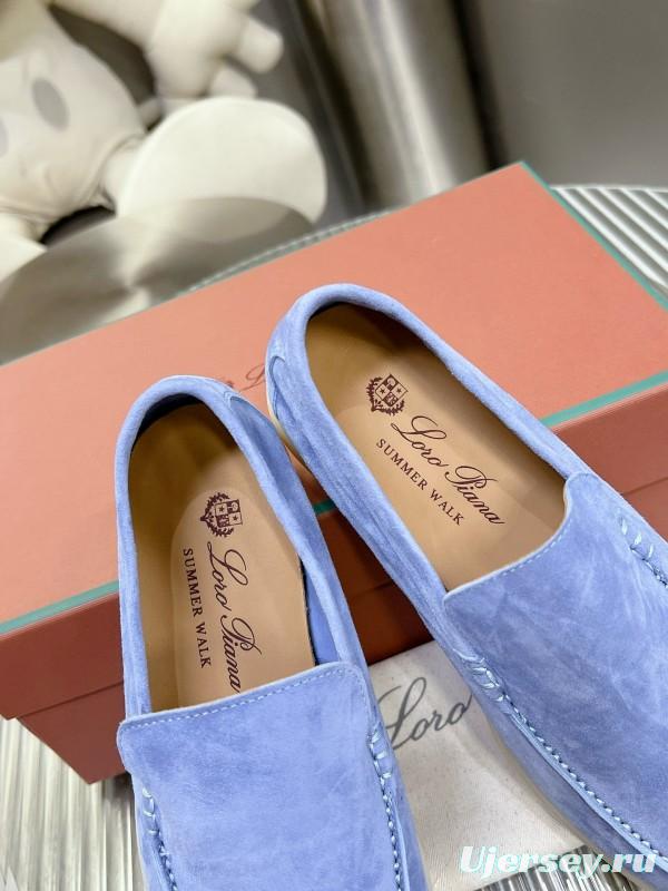 2024 Unisex LP Light Blue Suede Loafers MJ00270