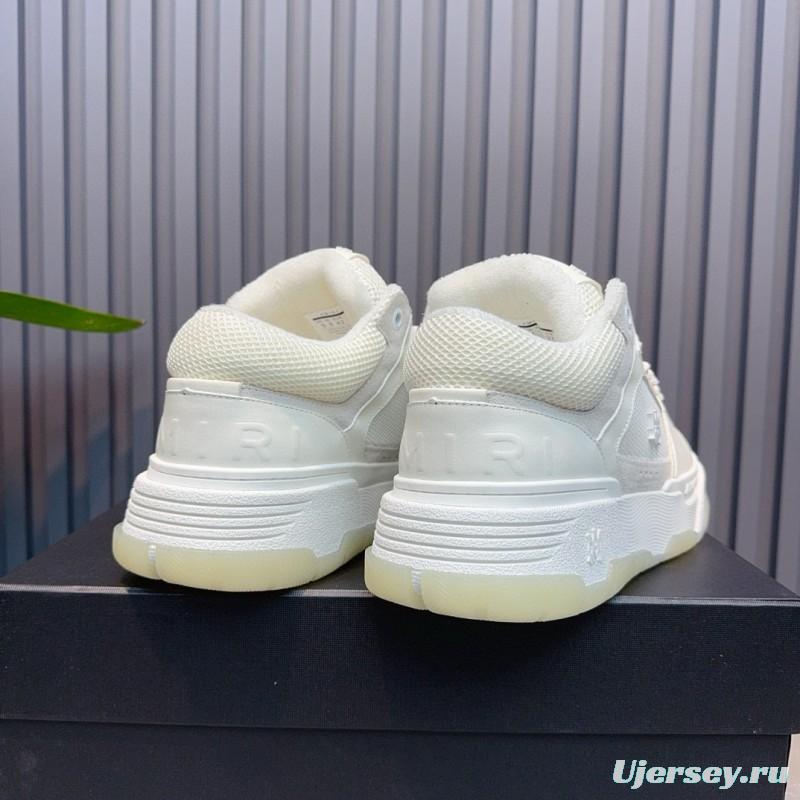 2024 Unisex Amiri White Leather Sneakers MJ00360