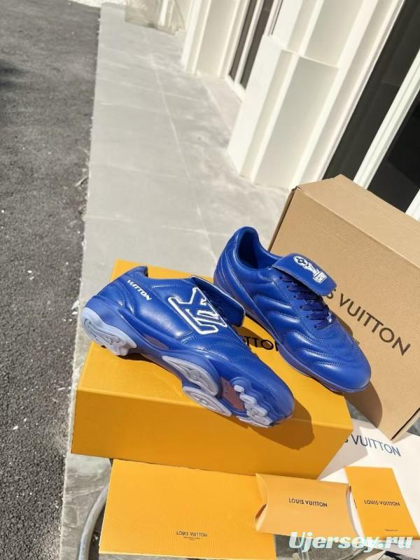 2025 Unisex Louis Vuitton Blue Leather Sneakers MJ00380(F/M)