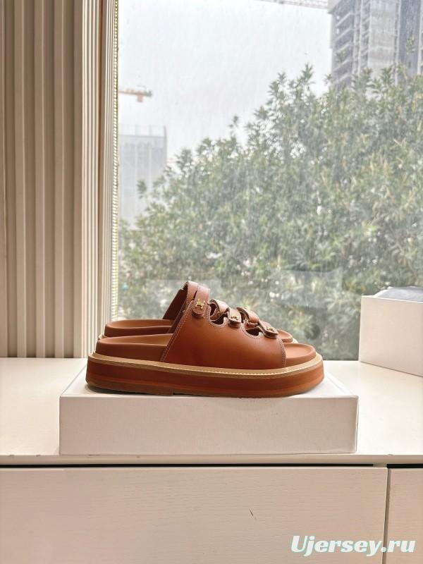 2025 CELINE Brown Leather Sandals
