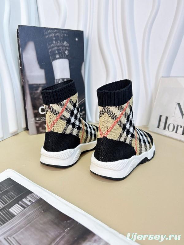 2024 Kids CHANEL Black Beige Knit Sneakers