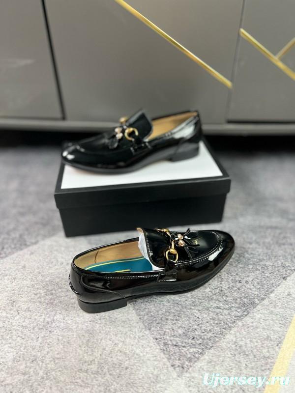 2024 Men Gucci Black Leather Loafer MJ00280