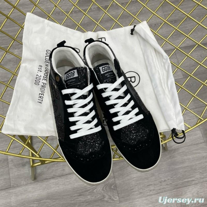 2024 Unisex GGDB Black Suede Glitter High Top Sneakers MJ00300