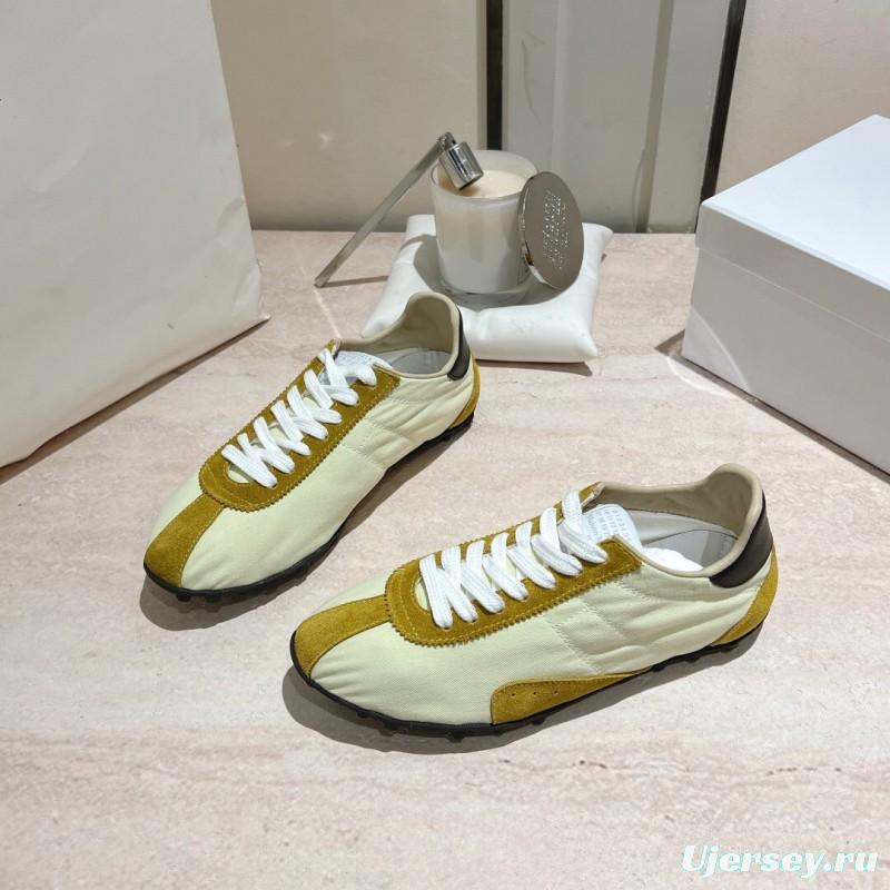 2025 Unisex MM6 Maison Margiela Yellow White Nylon Suede Sneakers