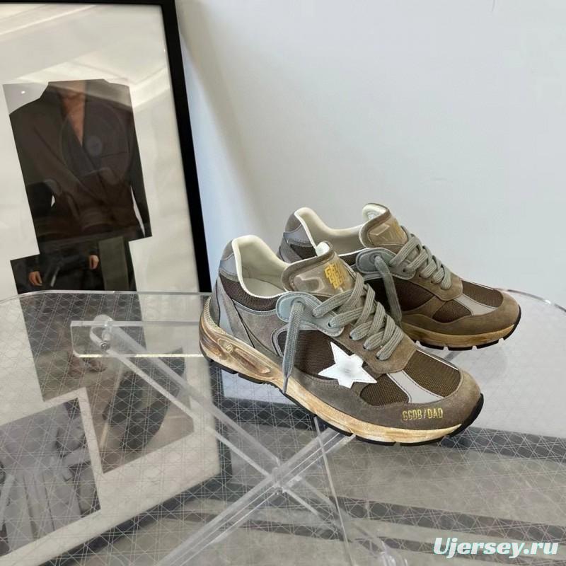 2024 Unisex GGDB Brown Grey Suede Mesh Sneakers