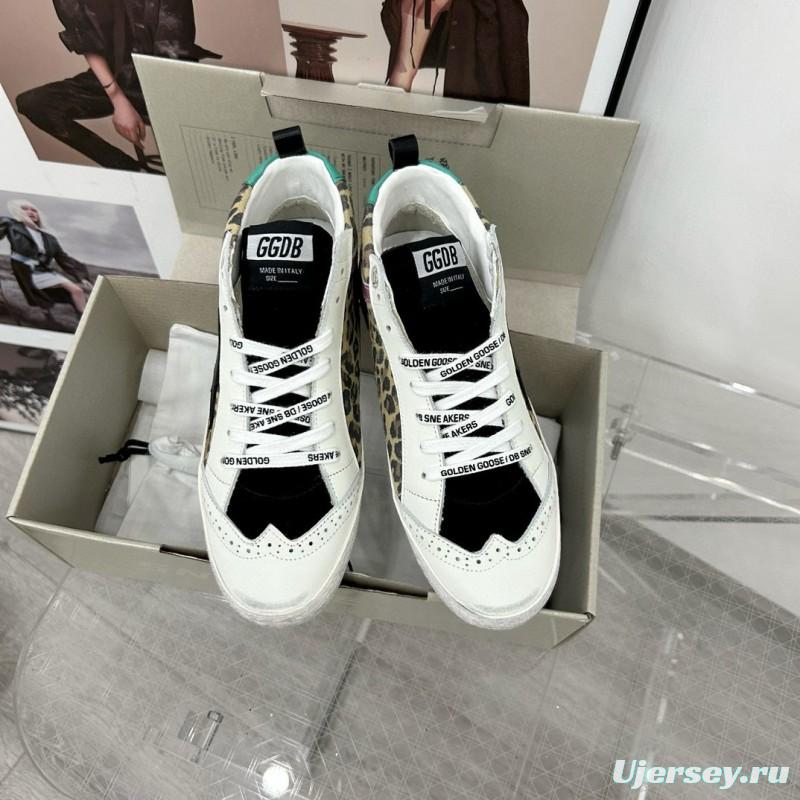 2024 Unisex GGDB Leopard Pink Green Leather Suede High Top Sneakers MJ00300