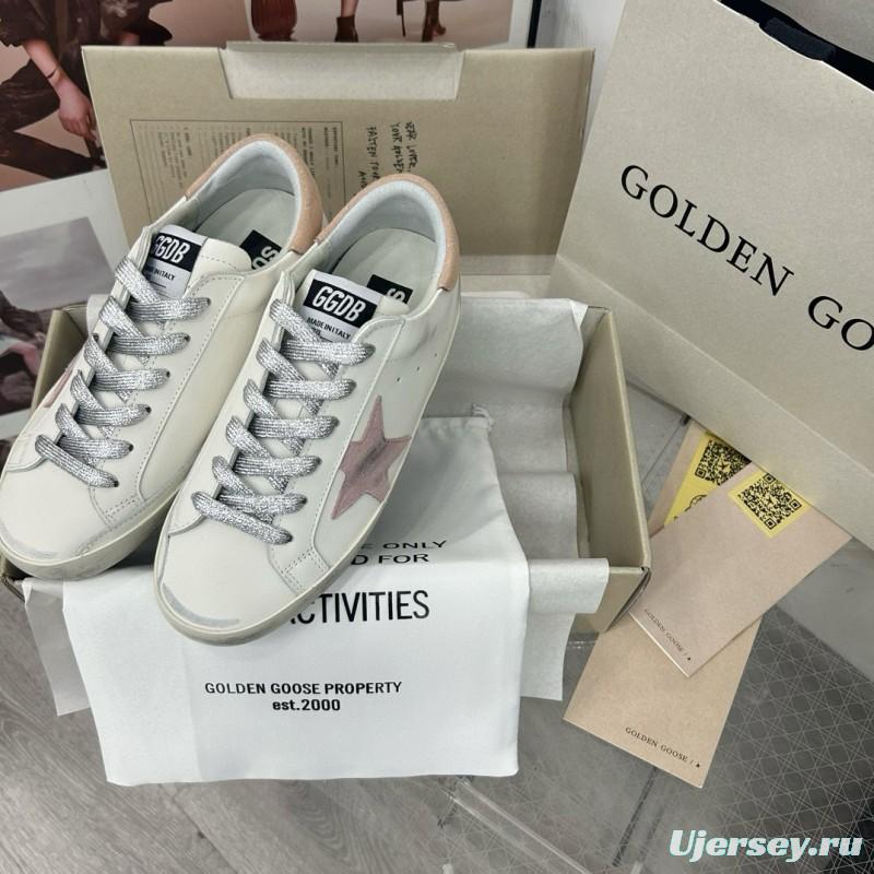 2025 Unisex GGDB White Pink Leather Sneakers