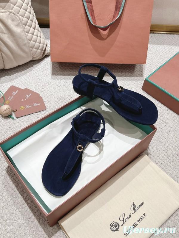 2025 Women LP Navy Suede Sandals LY00360