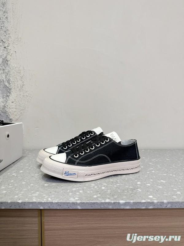 2025 Unisex VISVIM Black Canvas Sneakers KFY00260