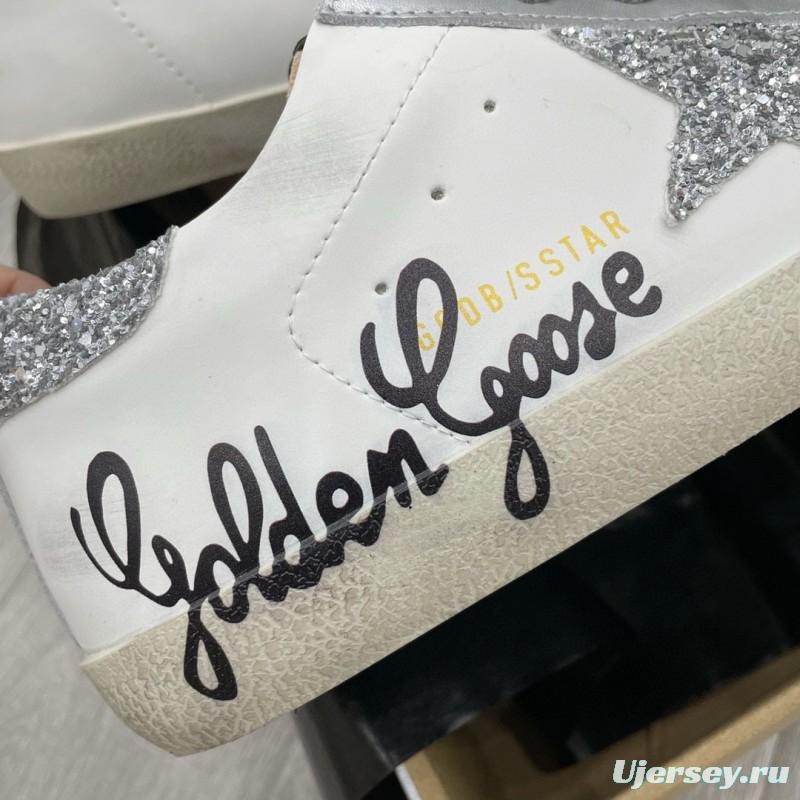 2025 Women GGDB White Silver Leather Suede Sneakers