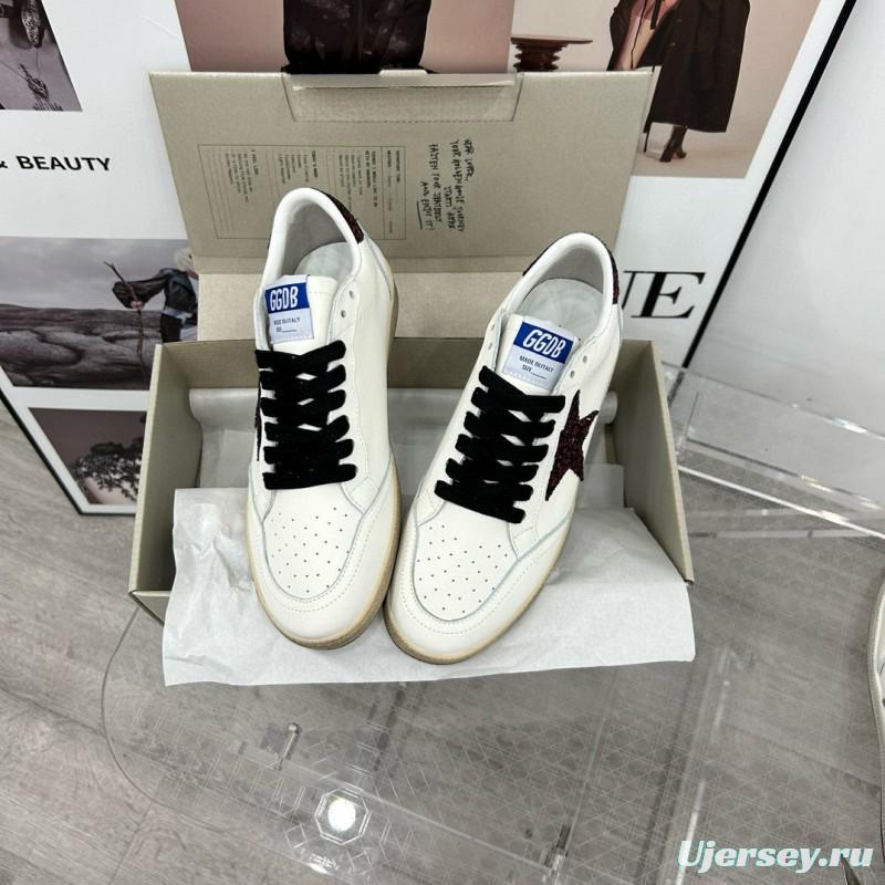 2024 Unisex GGDB White Burgundy Leather Sneakers MJ00260