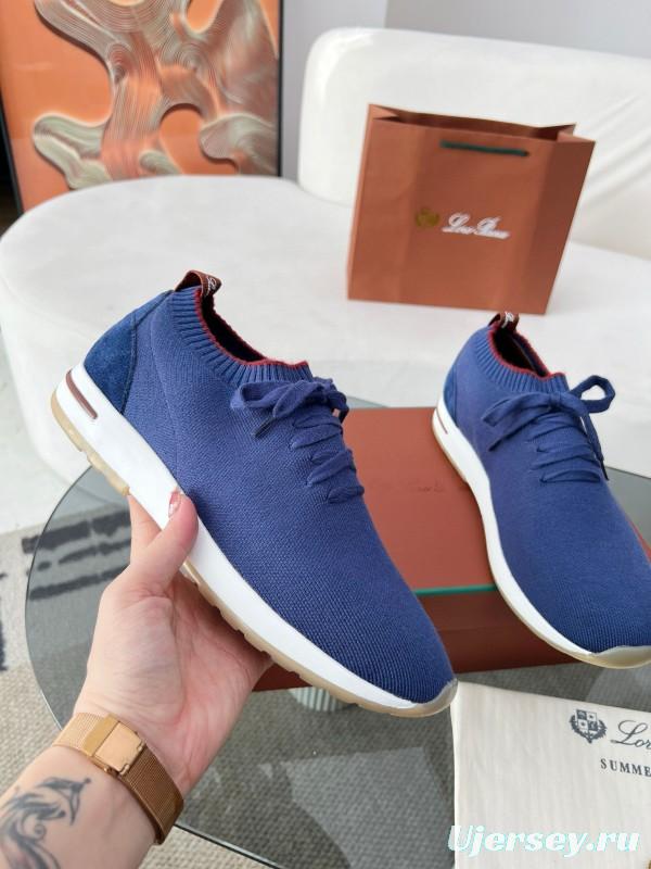 2024 Men Le Parmentier Blue Wool Knit Sneakers MJ00330