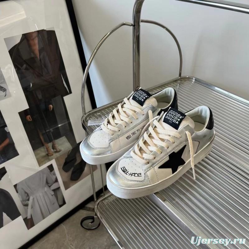2024 Unisex GGDB White Silver Leather Sneakers MJ00260