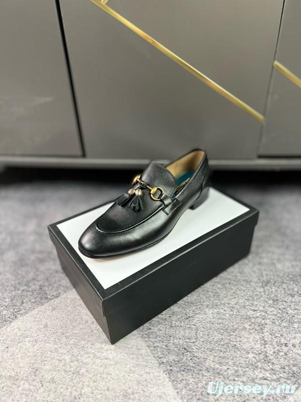 2024 Men Louis Vuitton Black Leather Loafer