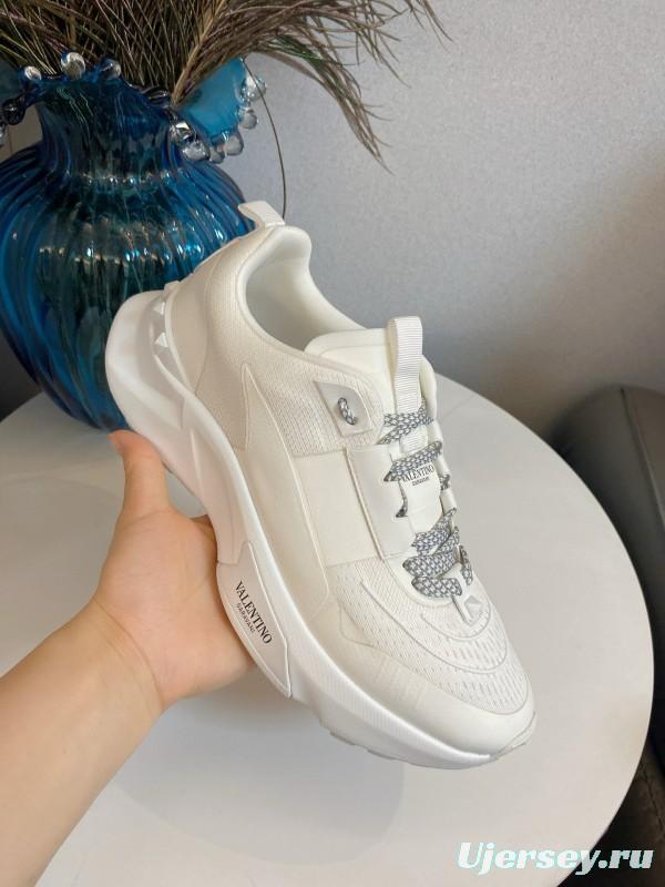 2024 Unisex Valentino White Leather Sneakers MJ00340