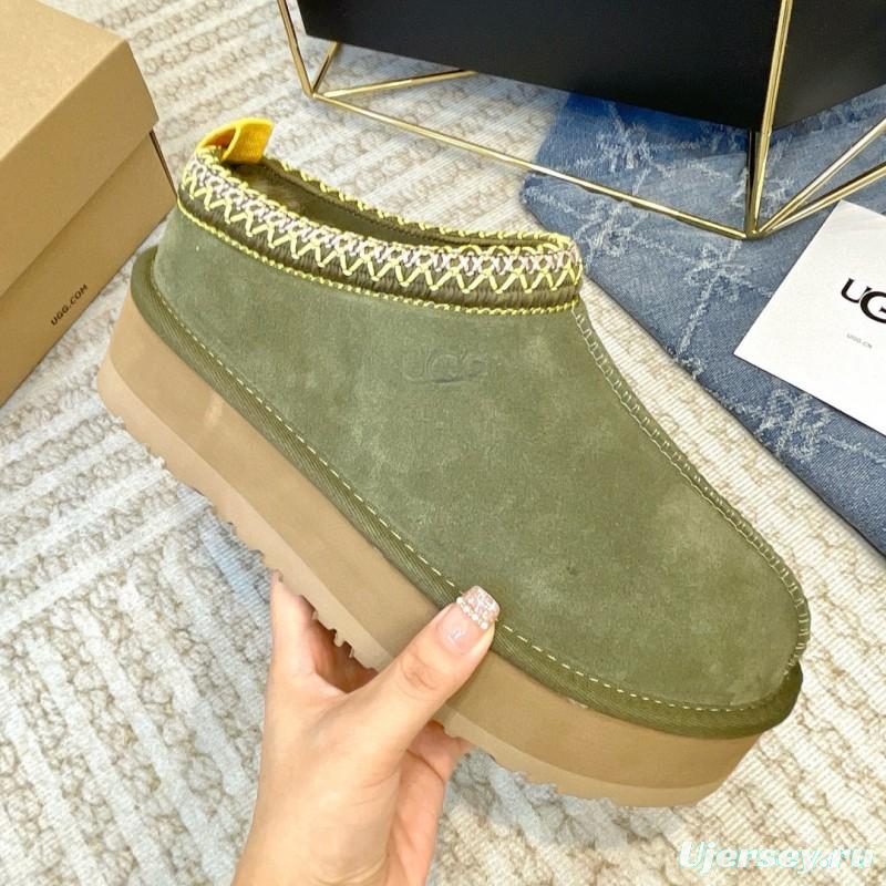 2024 Women UGG Olive Suede Platform Moccasin MJ00230