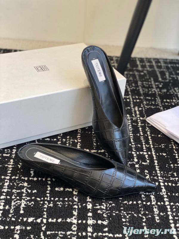 2025 Women Toteme Black Leather Mules