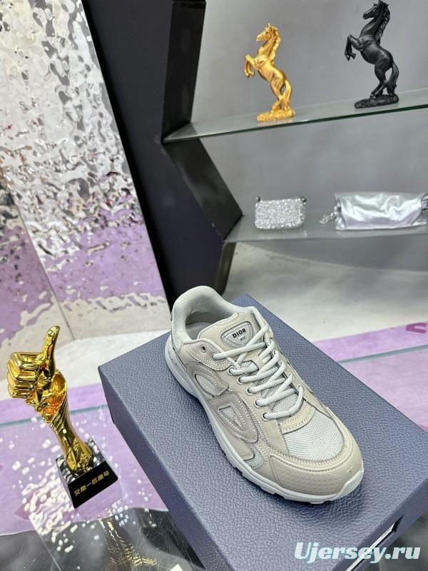 2024 Unisex Dior Stone Island B30 Beige White Mesh Sneakers MJ00330