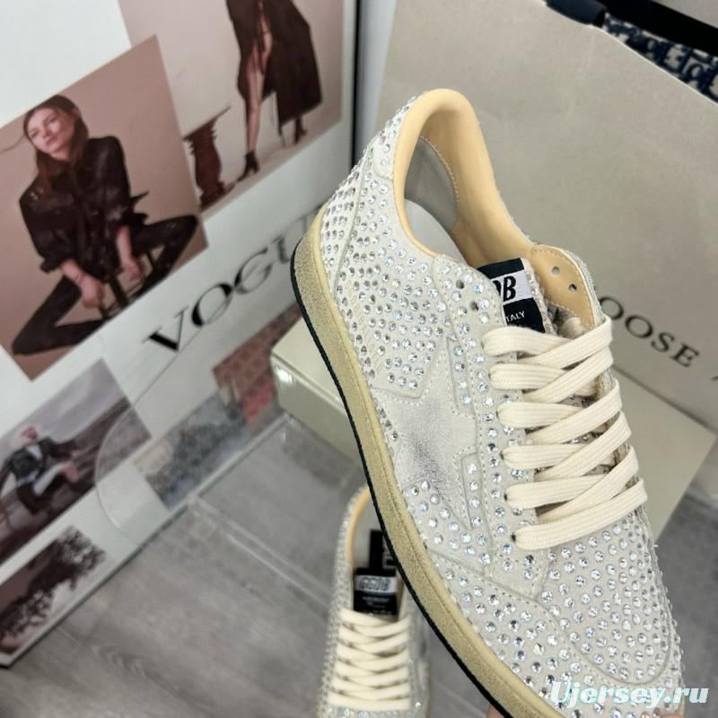 2024 Unisex GGDB White Crystal Leather Sneakers MJ00260