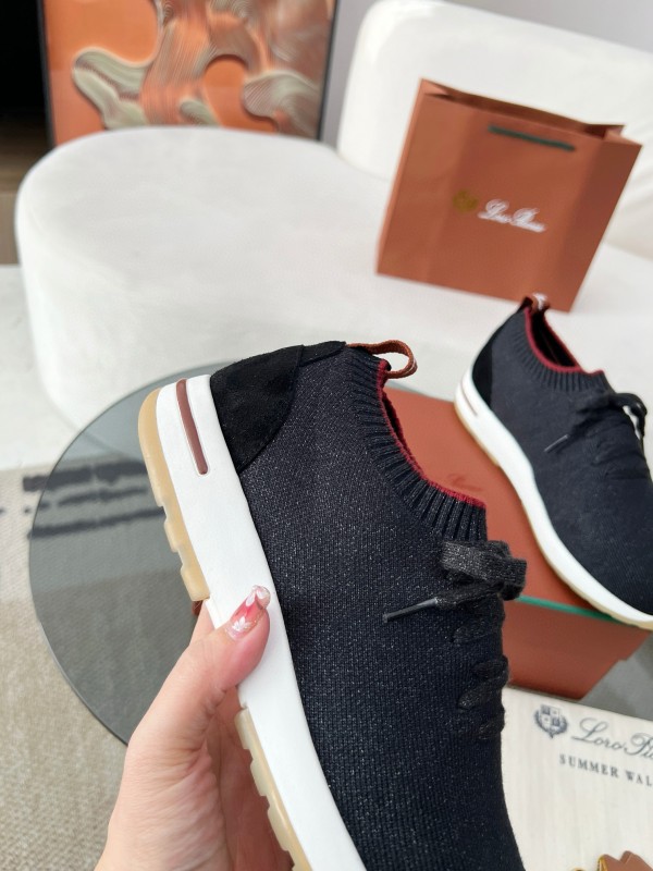 2024 Men Le Parmentier Black Wool Knit Sneakers MJ00330
