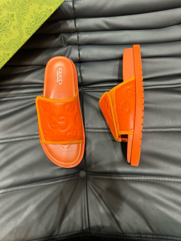 2024 GUCCI orange leather slippers MJ00200