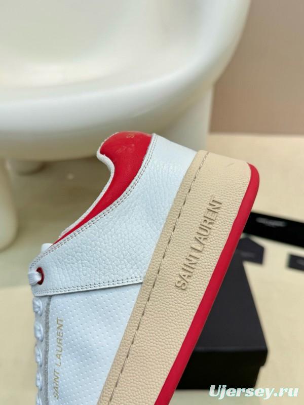 2024 Unisex Yves Saint Laurent White Red Leather Casual SL61 MJ00350