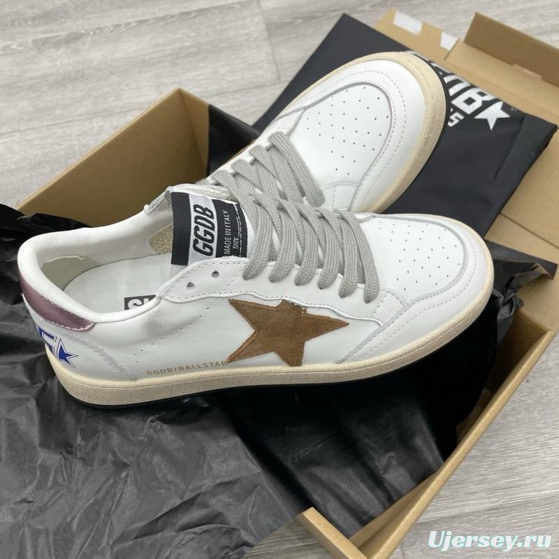 2024 Unisex GGDB White Brown Suede Leather Low Top Sneakers MJ00260