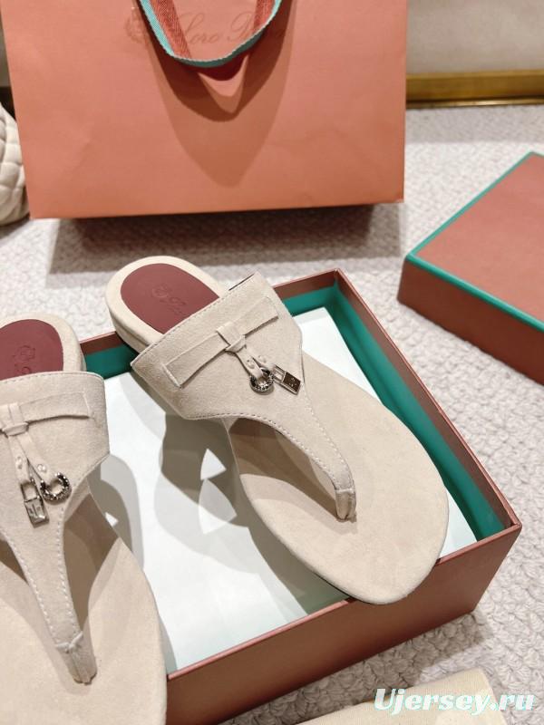 2025 LP Beige Suede Slippers LY00250