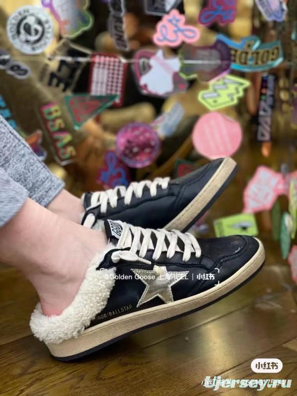 2024 GGDB Black White Leather Shearling Slippers MJ00280