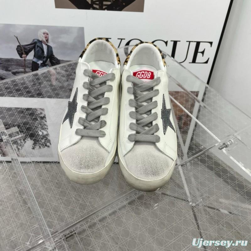 2025 Women GGDB White Grey Leather Suede Sneakers