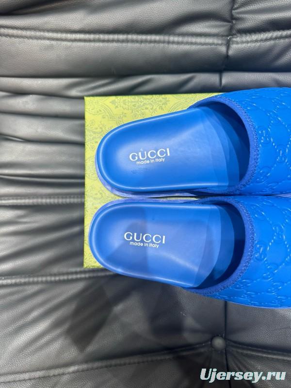 2024 Slippers Gucci Blue Leather Slippers MJ00200