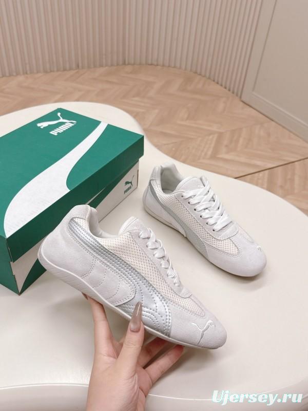 2025 Women Puma White Suede Mesh Casual Sneakers LY00280