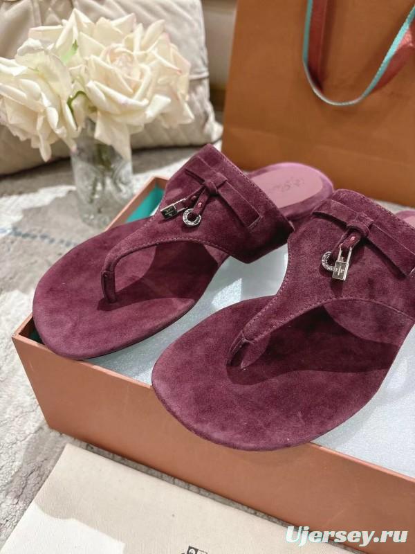 2025 Slippers LP Wine Suede Slippers LY00250