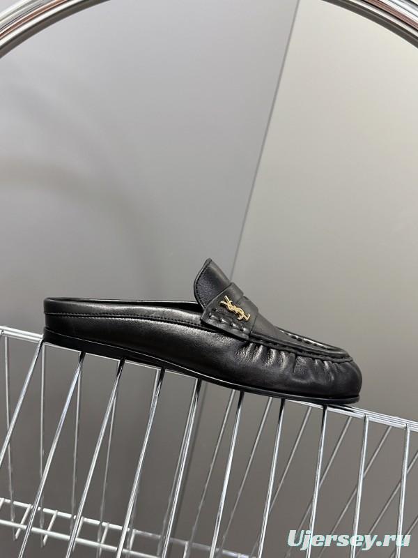 2025 Women Yves Saint Laurent Black Calfskin Loafer KFY00330