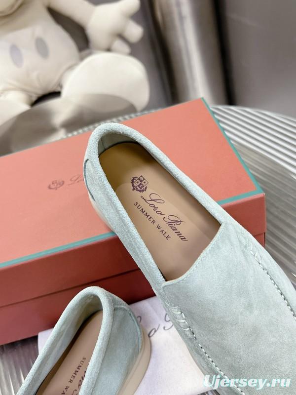 2024 Unisex LP Pale Green Suede Loafers MJ00270