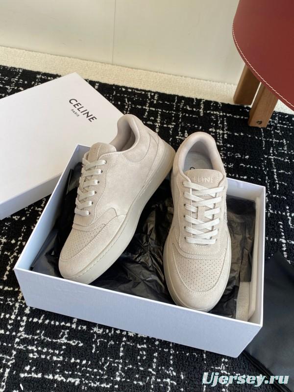 2025 Women Celine Beige Suede Sneakers KFY00310