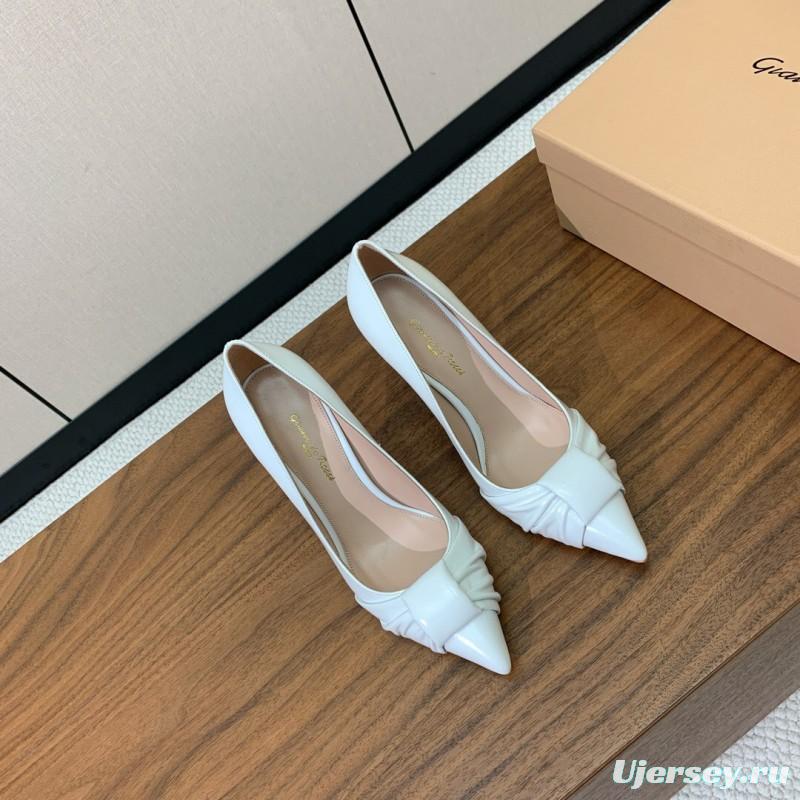 2025 Women Gianvito Rossi White Leather Pumps KFY00300