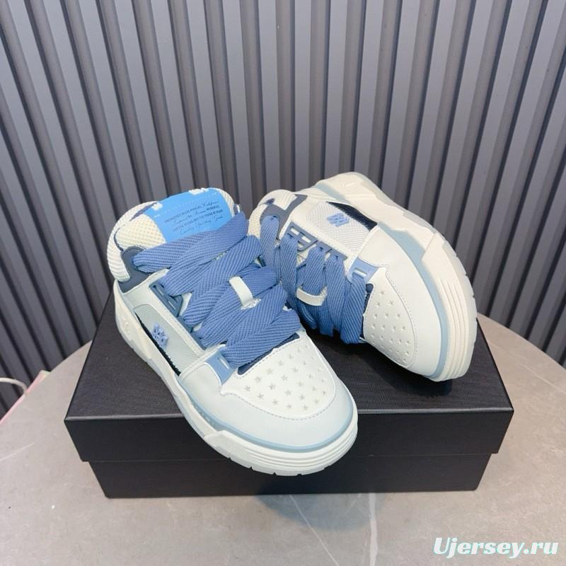 2024 Unisex Amiri Blue White Leather Sneakers MJ00360