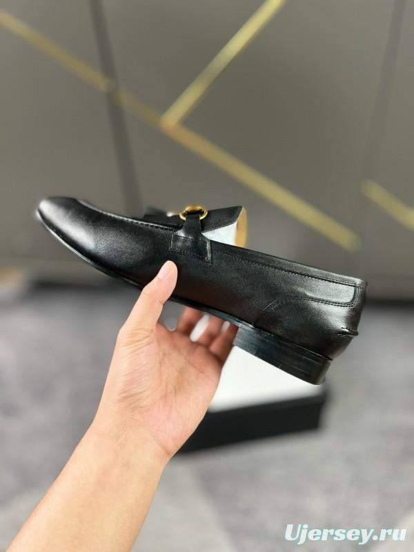2024 Men Louis Vuitton Black Leather Loafer