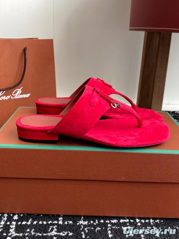2025 Slippers LP Red Suede Slippers